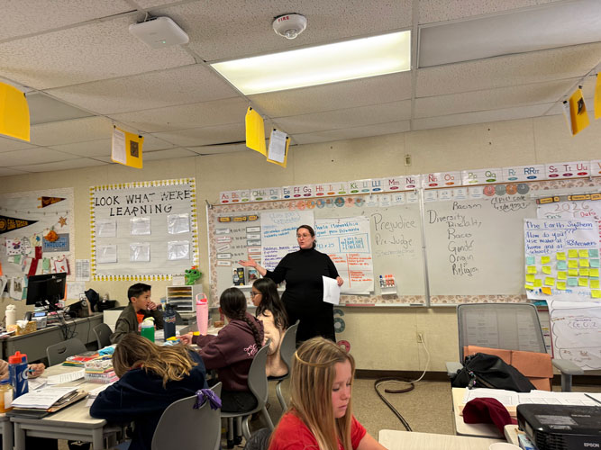 Maria Ghobadi for Los Angeles Superior Court Judge Seat 64, teaching with Project LEAD
